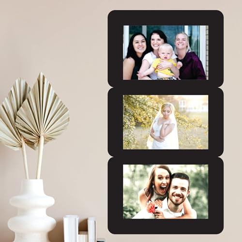 Image of Creative Arts n Frames One Piece Joint less Wooden Multi Picture Collage Photo Frame Home Decor Items Wall Decoration for living room Gift (Same3 Picture Frame 4x6 3 in 1 Piece)