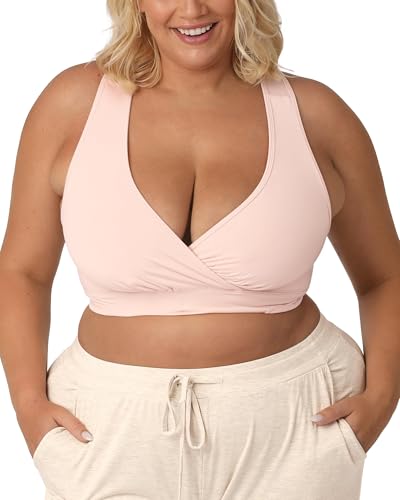 Image of Kindred Bravely French Terry Racerback Nursing & Sleep Bra, Maternity Bra | Breastfeeding bra, wire free, crossover pull aside access, super soft and stretchy, Supportive, for pregnancy & postpartum