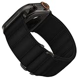 [Suitisbest] コンパチブル アップルウォッチ バンド ナイロン 49mm 46mm 45mm 44mm 42mm Apple Watch Ultra3/2/1 バンド スポーツ Apple Watch ベルト 通気 アルパインループ Series 11/10/9/8/7/SE/6/5/4/3/2/1 ウルトラ 運動 軽量 耐久性 防汗 男性 メンズ オールブラックのブラックメタル