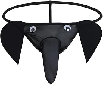 Mens Elephant Funny Thongs Low Waist G-String Underwear | Male Trunk Lingerie, Naughty Bottom, Christmas Pants