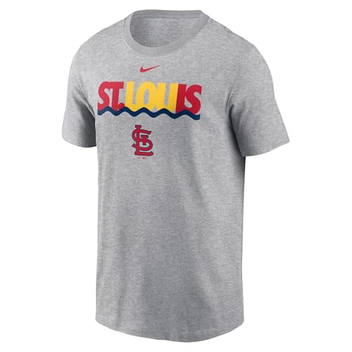 Nike Men's MLB Local Home Town T-Shirt (US, Alpha, XX-Large, Regular, Regular, Gray, St. Louis Cardinals)