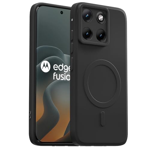 Image of Back Cover | MagFit Ring Design (Non-Magnetic) | Shockproof Case | Anti-Slip Grip | Raised Camera Edges | Slim Protective Case for Motorola Moto Edge 70 Fusion 5G (Matte Black)