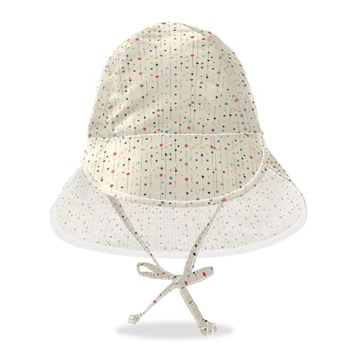 KLL Toddler Boys Sunhat Baby Boys' Hat Baby Girls UPF 50 Large Brim Travel Essentials Vertical Small Round Dot Flower