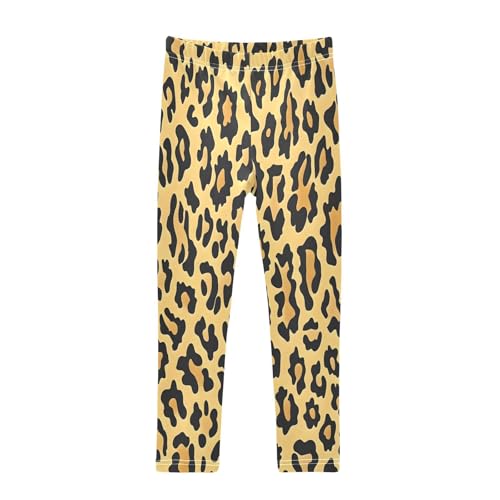 Bolaz Toddler Girls Leggings Printed Yoga Pants Leggings Yellow Leopard Print for Kids