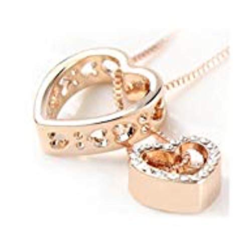Preisvergleich Produktbild Quadiva E! Damen Halskette Herzkette Kette mit Anhänger Herz (Farbe: Rosegold) verziert mit funkelnden Kristallen von Swarovski®
