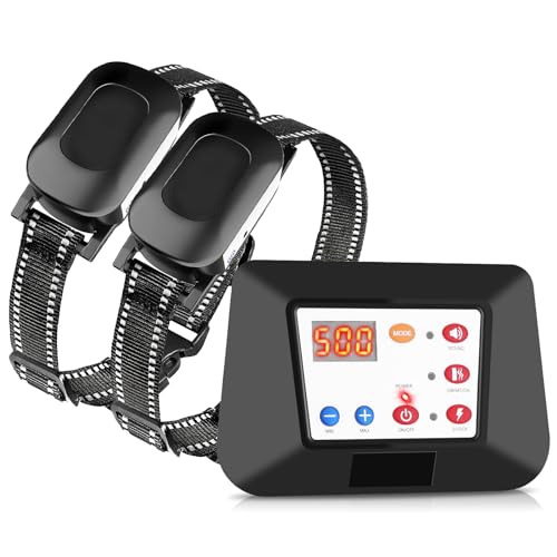 Moclever Wireless Dog Fence System Electric Dog Fence Training Collar with Remote 2 in 1, Dog Boundary Containment System Range 990ft, IPX6 Waterproof & Rechargeable,for Small Medium Large Dogs