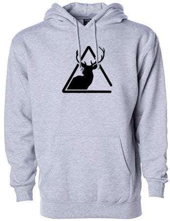 Unisex-Child Cotton Blend Neck Hooded Sweatshirt (BB-Deer Printed Hoodie_Grey