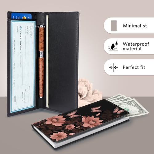 Image of CoBak Checkbook Cover for Women & Men - PU Leather Case with RFID Blocking | Classic Design Check Book Holder for Personal and Business
