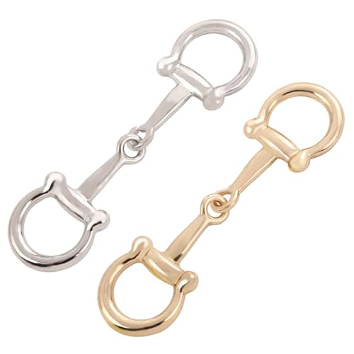 Image of 2Pcs Simple and Elegant Horsebit Silk Scarf Buckle Ring Scarf Rings for Women, Horsebit Scarf Ring Scarf Clasp Shoe Buckle Clips Shirt Clips for Scarves, Shawls and Clothes