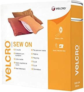 VELCRO® Brand | Sew & Stick Fabric Tape | Cut-to-Length Strong Hook & Loop Self Adhesive Sticky Tape Perfect for Crafting, Clothing Repairs & Hemming | White | 20mm x 5m