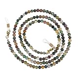 Fashion Beaded Eyeglass chain Natural Stone glasses retainer Reading glass Lanyard (Green)