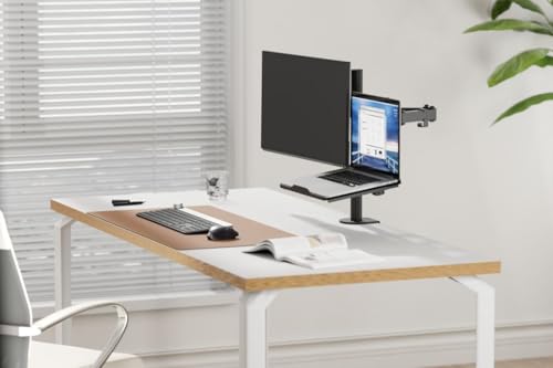 Image of LIONS HEAD Premium and Durable Monitor Stand with Laptop Tray | Adjustable Height Stand Strong Material Build, Sturdy Laptop Tray (Laptop Tray - Design 1)