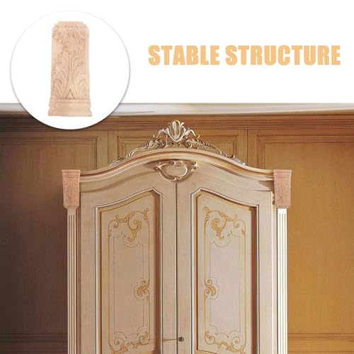Ménsulas de madera tallada de 8x18 cm para repisas de estilo tradicional sin pintar pack de 2 3