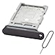 MMOBIEL Dual-SIM- Kartenhalter Kompatibel mit Samsung Galaxy S24 / S24 Plus - SIM-Tray - SIM-Kartensteckplatz - SIM-Kartenhalter Ersatz - inkl. SIM-Nadel und Wasserdichtem Gummiring - Schwarz