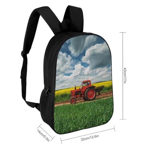 Red Tractor School Backpack Lightweight Laptop Backpacks Large Capacity 1 Main Compartment Outdoor Bookbag for Kids Boys Girls (Color2)2