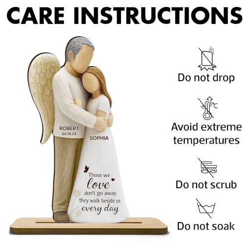 Eternal Love Memorial Plaque with 3D Angel Wings – Personalized Wooden Tribute for Dad – Meaningful Sympathy Gift - Image 5