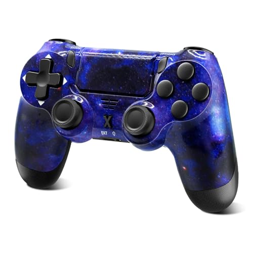 Glitfix Wireless Controller für PS-4, Controller Wireless für PS-4/Pro/Slim/PC, Bluetooth Gamepad Joystick mit Dual Vibration Touch Panel 3.5mm Audio Jack Six-Axis(starsky blue)