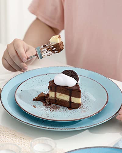 Vancasso Navia Stoneware Dinnerware Set 32 Pieces Stoneware Spray Spot Patterned Service Dish With Dinner Plates, Salad Plates, Bowls, Mugs - Multi-Blue #TOP5