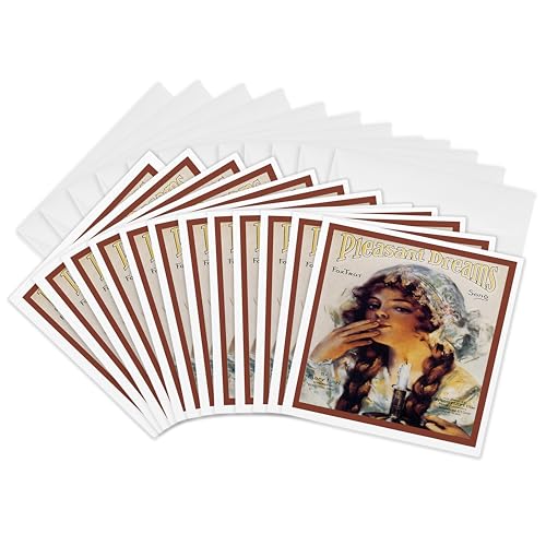 Cartes de vœux Fox Trot lot de 12 formats 15 x 15 cm avec enveloppes