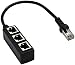 RJ45 Ethernet Splitter Cable, Tomjoy RJ45 Y Splitter Adapter 1 to 3 Port Ethernet Switch Adapter Cable for CAT 5 / CAT 6 LAN Ethernet Socket Connector Adapter Cat5 Cat6 Cable