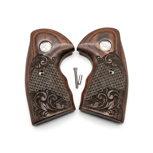 Premium Colt Python Grips 2020/2021 Anaconda Rosewood Dragon Scale w/Silver Medallions