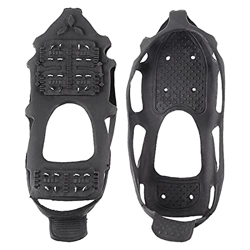 Puños de hielo, antideslizantes, 24 tacos de agarre para hielo, nieve, crampones elásticos para invierno, para correr, senderismo y caminar sobre nieve y hielo, como se muestra en la imagen., X-Large Cover