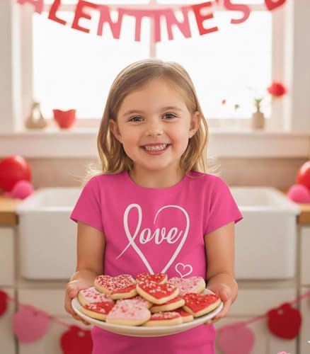 Image of Tstars Fitted Tee for Girls 4th of July Shirt | Patriotic American Cute Kids Heart Graphic Horse T-Shirt