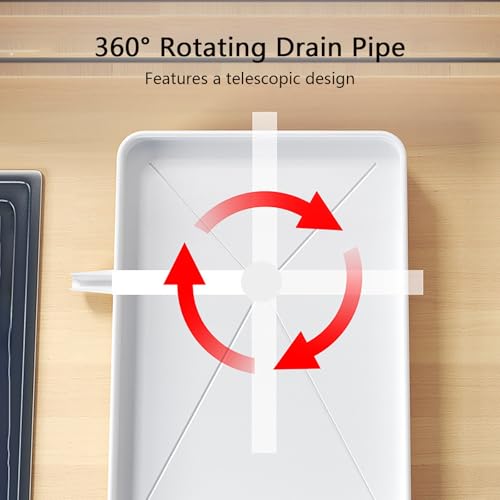 Escurridor de platos de acero inoxidable y drenaje giratorio 360° 5