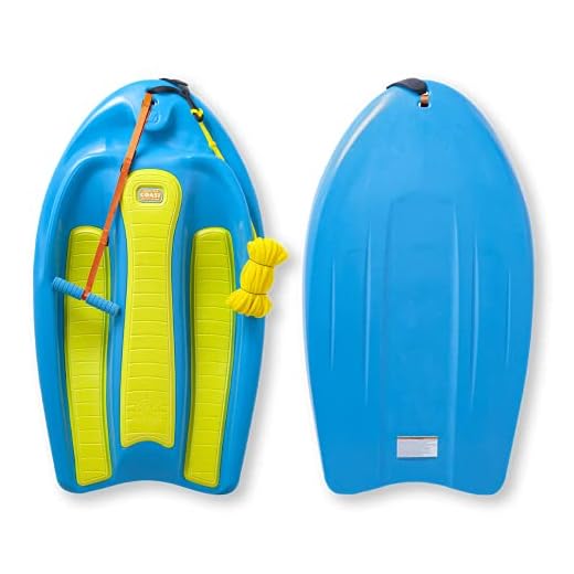 ZUP Coast Board All-in-One Kid's Wakeboard with Rope Handle, Trainer Board, Kneeboard and Water Skis for Water Sports, Boating, Blue