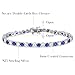 FANCIME September Birthstone Blue Sapphire Tennis Bracelet, Sterling Silver Tennis Bracelets for Women, Fine Jewelry Birthday Gift for Women Mom Wife, Length 7.2 Inch, Width 4mm