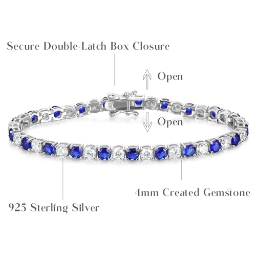 FANCIME Birthstone Tennis Bracelet, 14K Gold Plated Tennis Bracelets for Women, Fine Jewelry Wedding Bridal Prom Birthday Gift for Women Mom Wife, Length 7.2 Inch, Width 4mm3