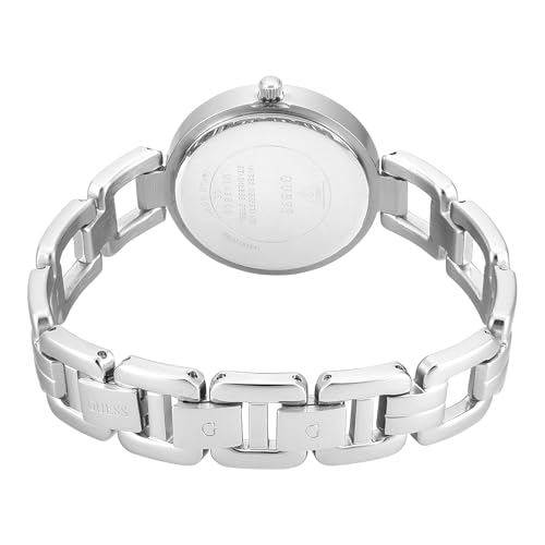 Image of GUESS Round 32mm Silver Dial Analog Women Watch - U1438L1M