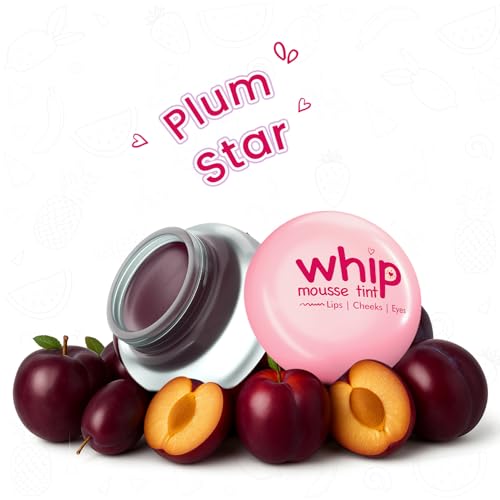 Image of Glam21 Whip Mousse Tint 3-in-1 | Lip, Cheek & Eye Tint | Vitamin E, Jojoba Oil & Shea Butter | Waterproof, Long-Lasting, Highly Pigmented | Lightweight Travel-Friendly Makeup | 4gm Each | Combo Pack Of 2 (Cherry Red&Plum Star)