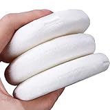 YMrott 4.13 Inch Large Loose Powder Puffs Reusable Round Ultra Soft Velour Fluffy Body with Ribbon B