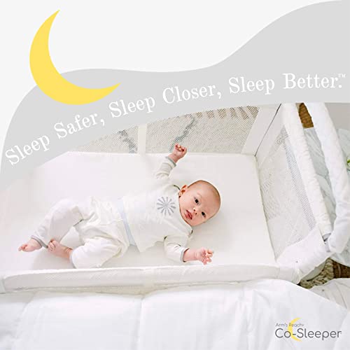 Arm’s Reach Clear-Vue Co-Sleeper Bedside Bassinet Featuring Clear Mesh Panels With Fold-Down Side, Large Attached Storage Basket, 4 Wheels, And Height-Adjustable Legs #TOP2