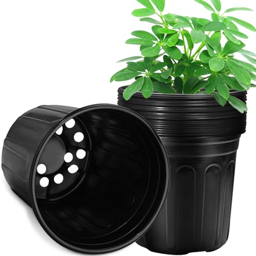 RAOOKIF 3 Gallon Pots for Plants Flexible 1/2/3/5 Gallon Nursery Pot with Drainage 3 Gallon Plastic Pots for Plants