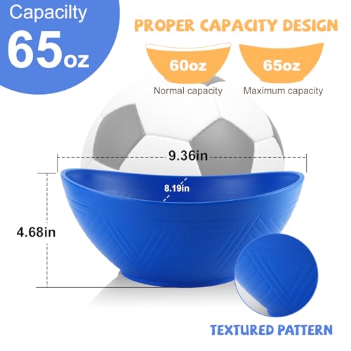 Wrova Wheat Straw Bowls Large Salad Bowls for Eating, Blue Bowls Set of 2 - image 2
