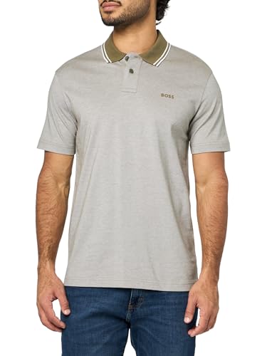 BOSS Men's Square Patch Logo Oxford Polo Shirt