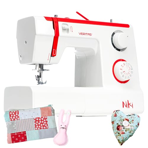 VERITAS Mechanical Sewing Machine, White/Red