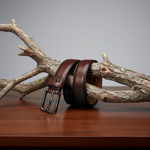 Image of WildHorn Men's Genuine Leather Pin Buckle Belt | Leather Belt for Men | Formal & Casual Wear | Stylish and Durable with Adjustable fit up to 48 inch