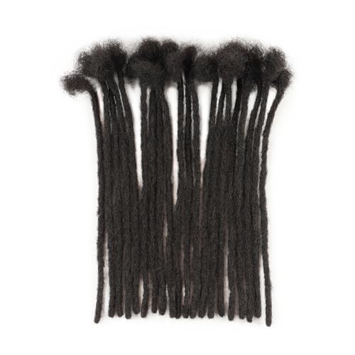 0.2cm Thickness 100% Human Hair Dreadlock Extensions for Men/Women 8 Inch 30 Strands Full Handmade Can be Dyed and Bleached Permanent Loc Extensions Human Hair Natural Black