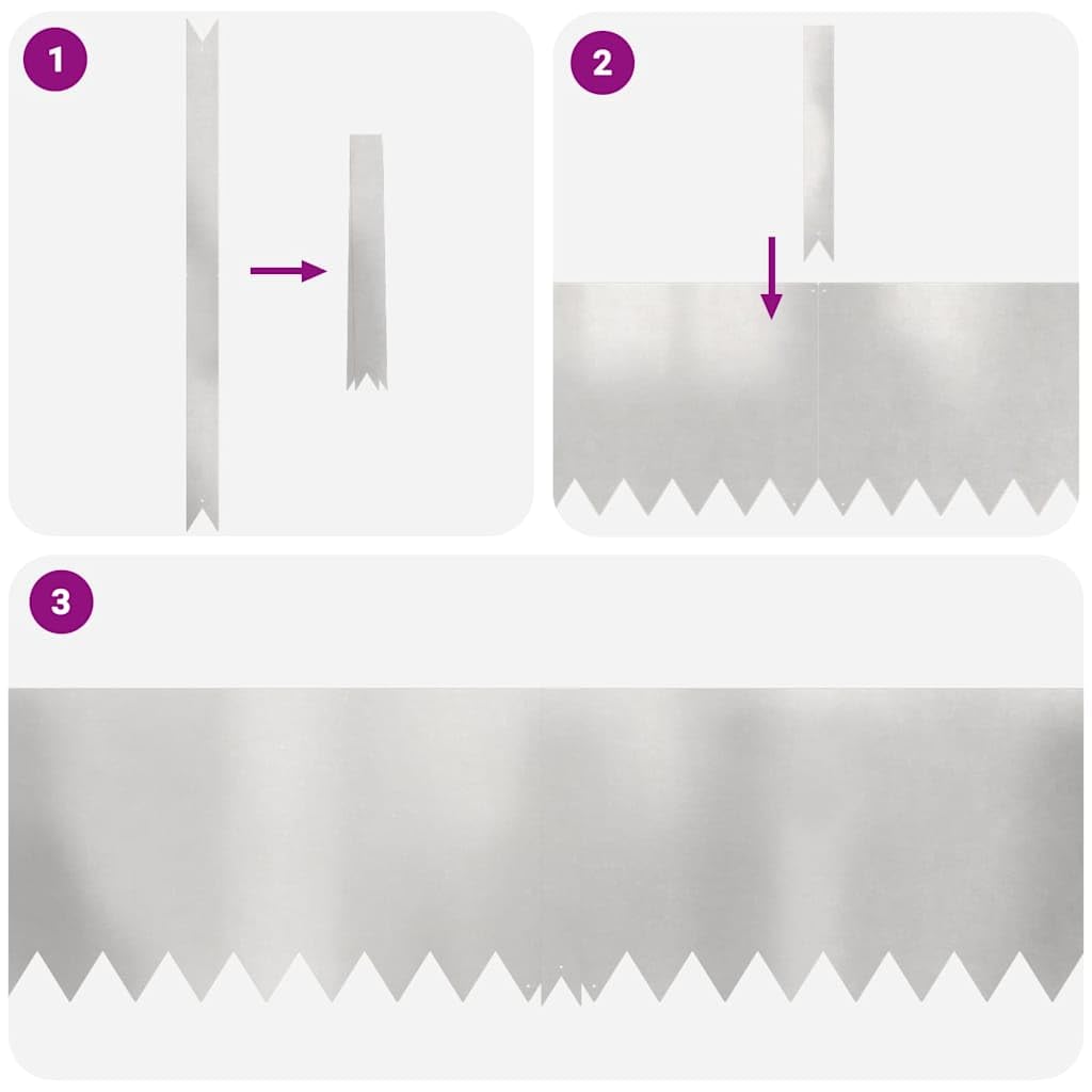 Lot de 50 bordures de pelouse en acier inoxydable - 100 x 0,05 x 30 cm - Argenté - Pour une séparation propre des pelouses, des parterres de fleurs et des chemins - Bordure de pelouse moderne