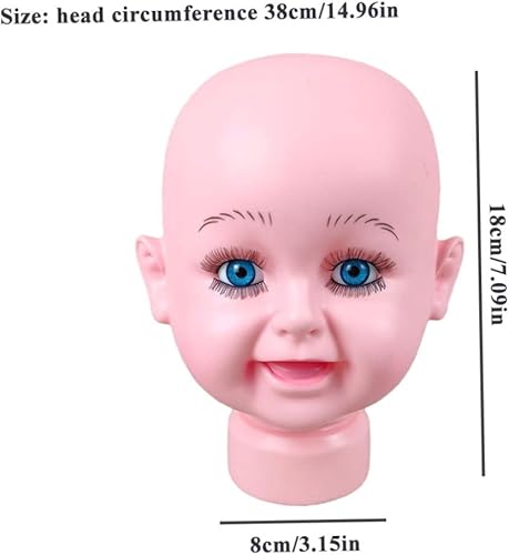 Miniatura 2 de Peluca de cabeza de maniquí para bebé, sombreros, exhibición, soporte, modelo, cabeza de maniquí.