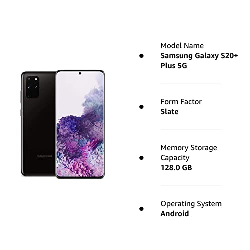 Samsung Galaxy S20+ Plus 5G Factory Unlocked Android Cell Phone Sm-G986U Us Version | 128Gb | Fingerprint Id & Facial Recognition | Long-Lasting Battery (Cosmic Black, 128Gb) #TOP5