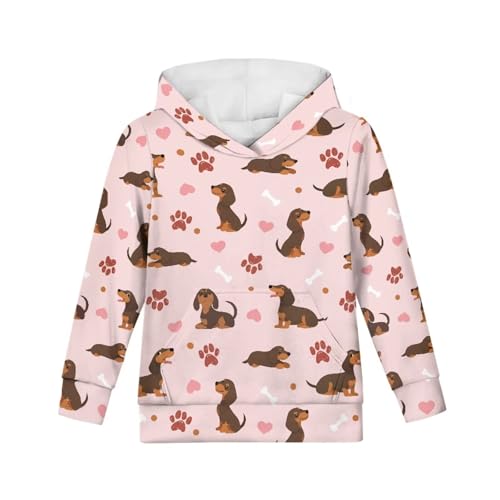 Girls Casual Pullover Hoodies Hooded Sweatshirts Tops Blouse with Pocket Age 6-163