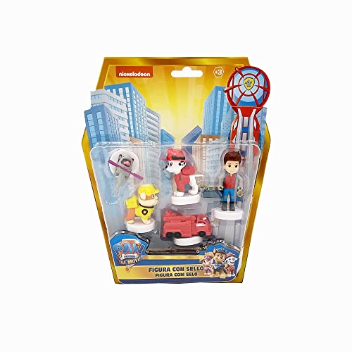 Bizak 64115042 Paw Patrol Figur mit Stempel, 5 Stück, zufällige Auswahl, bunt, sortiert