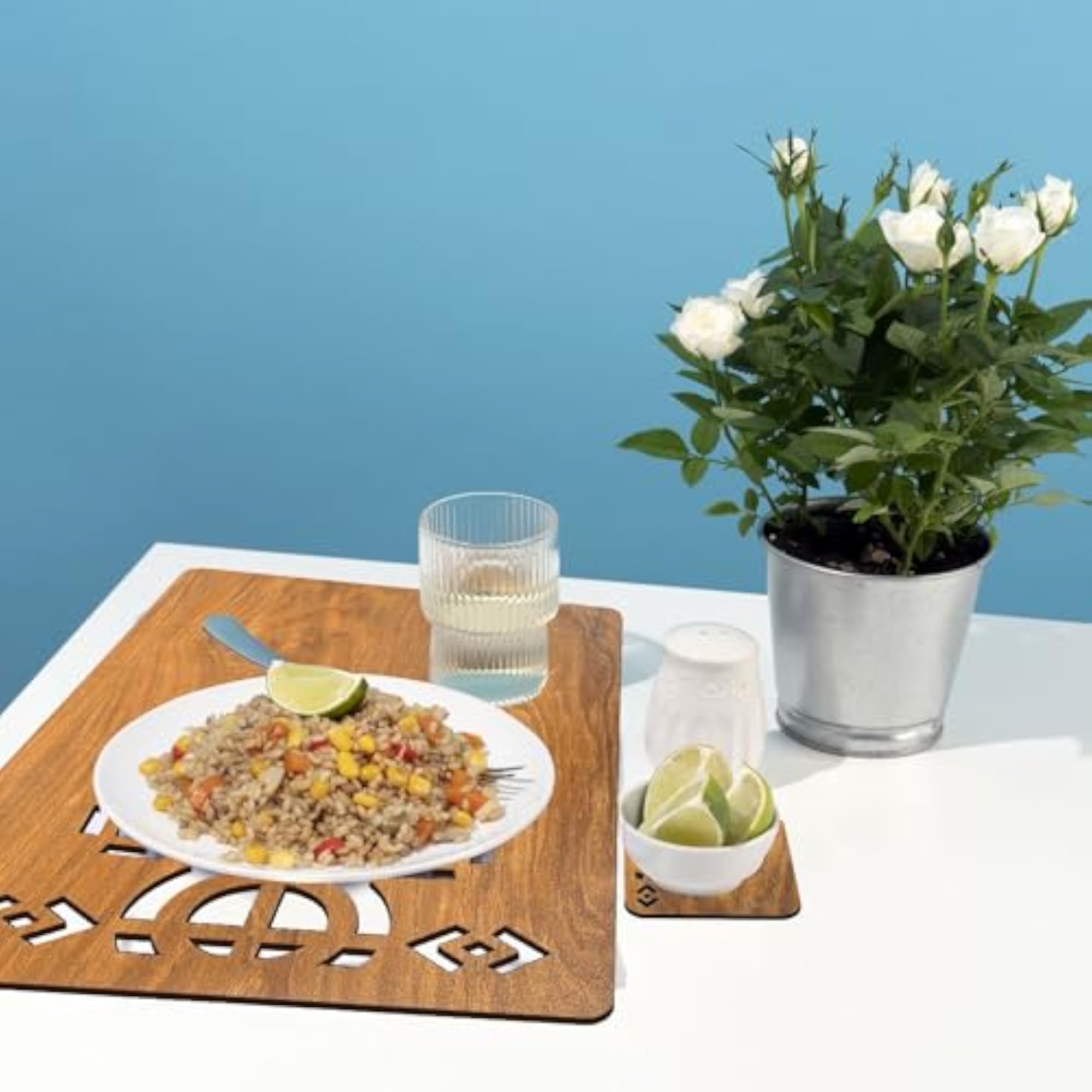 Wooden Placemat Set with Coasters for Dining Table