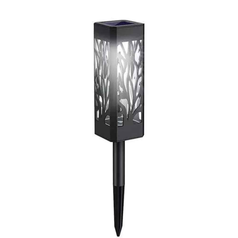 anso LED Solar Pathway Lights Waterproof Lantern Solar Garden Lamp Outdoor Hollow Projection Garden White