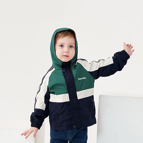 Image of Volunboy Toddler Boys Windbreaker Casual Outerwear Kids Lightweight Zip Hooded Jacket Baby Cute Dust Coat