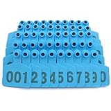 Crotales para orejas de ganado, crotales grandes para vacas, crotales para terneros, crotales para orejas de cerdo, crotales para identificación de ganado Blue 7.5*10cm (2.95*3.93in) 001-100